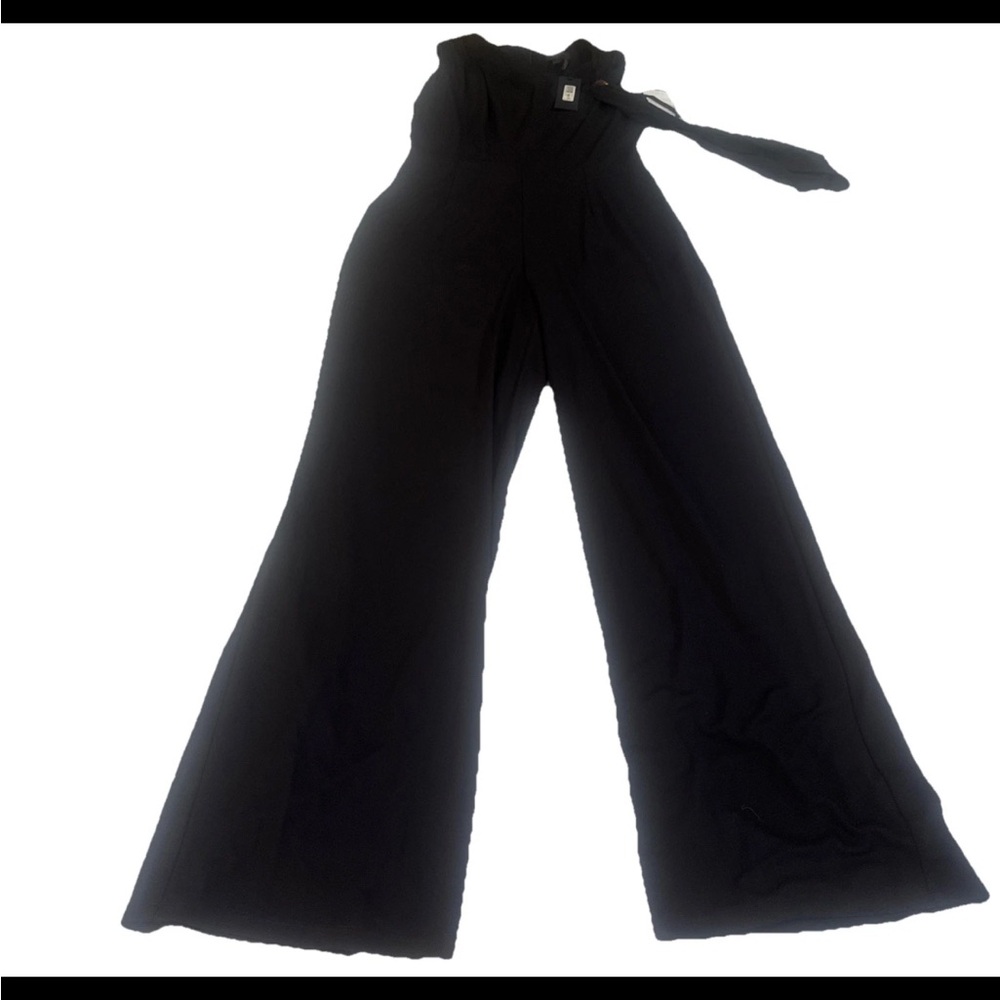 Donna Karan Women's Asymmetric Neck Draped Bodice Jumpsuit, Black,Size 8 - Picture 6 of 10